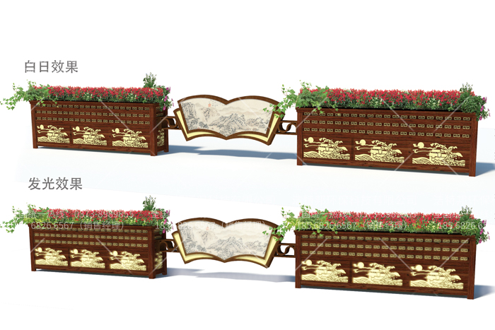 畫意詩情欄桿花箱組合